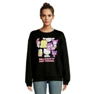 Sanrio Hello Kitty And Friends Crewneck Sweatshirt Juniors Medium Black